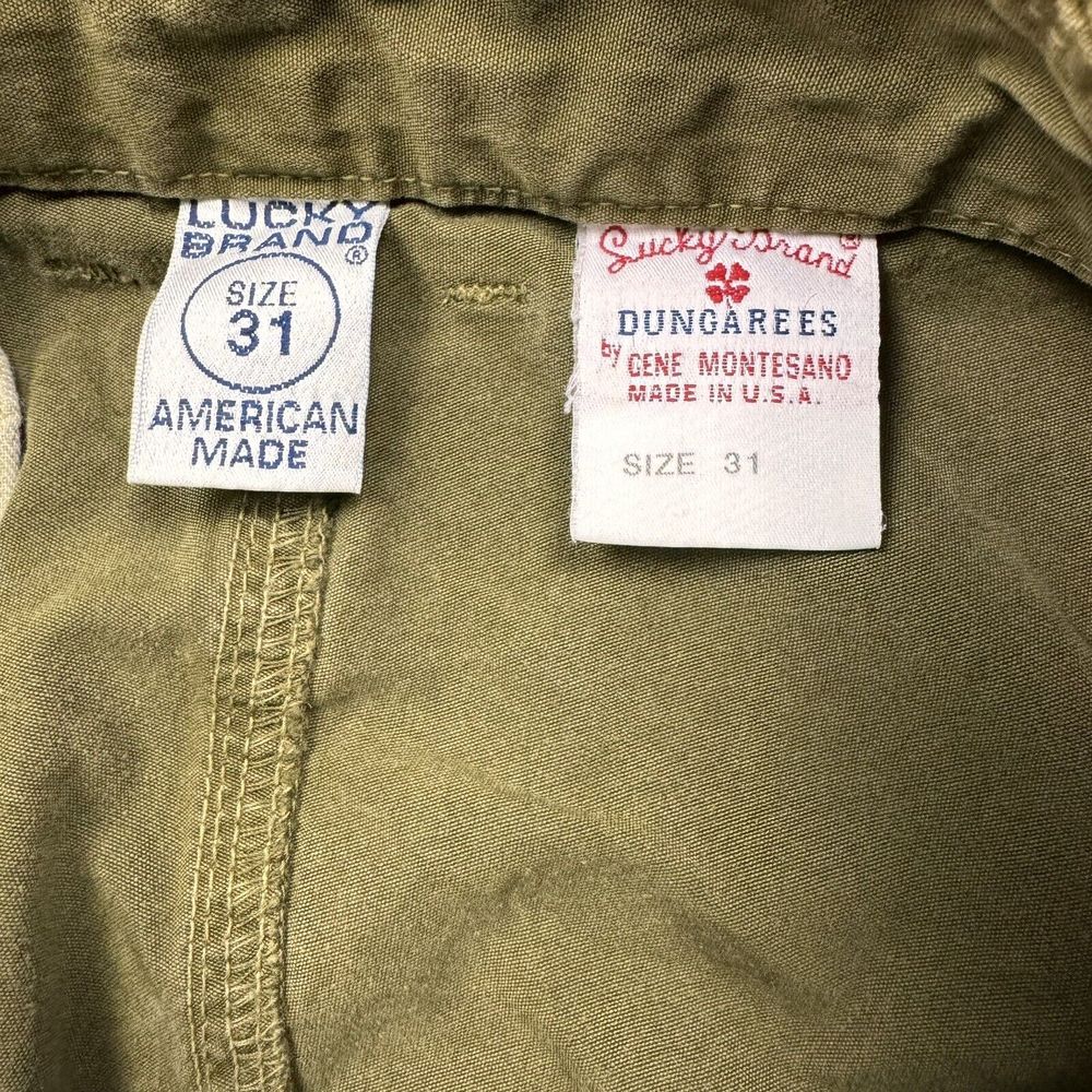 lucky brand mens army green cargo shorts size waist 31 inseam 10 American made - Picture 2 of 10